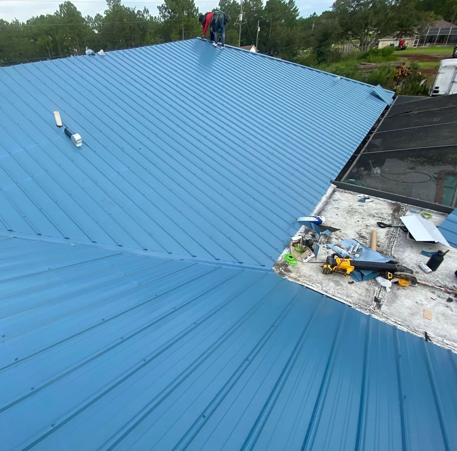 Metal roof installation, Citrus County